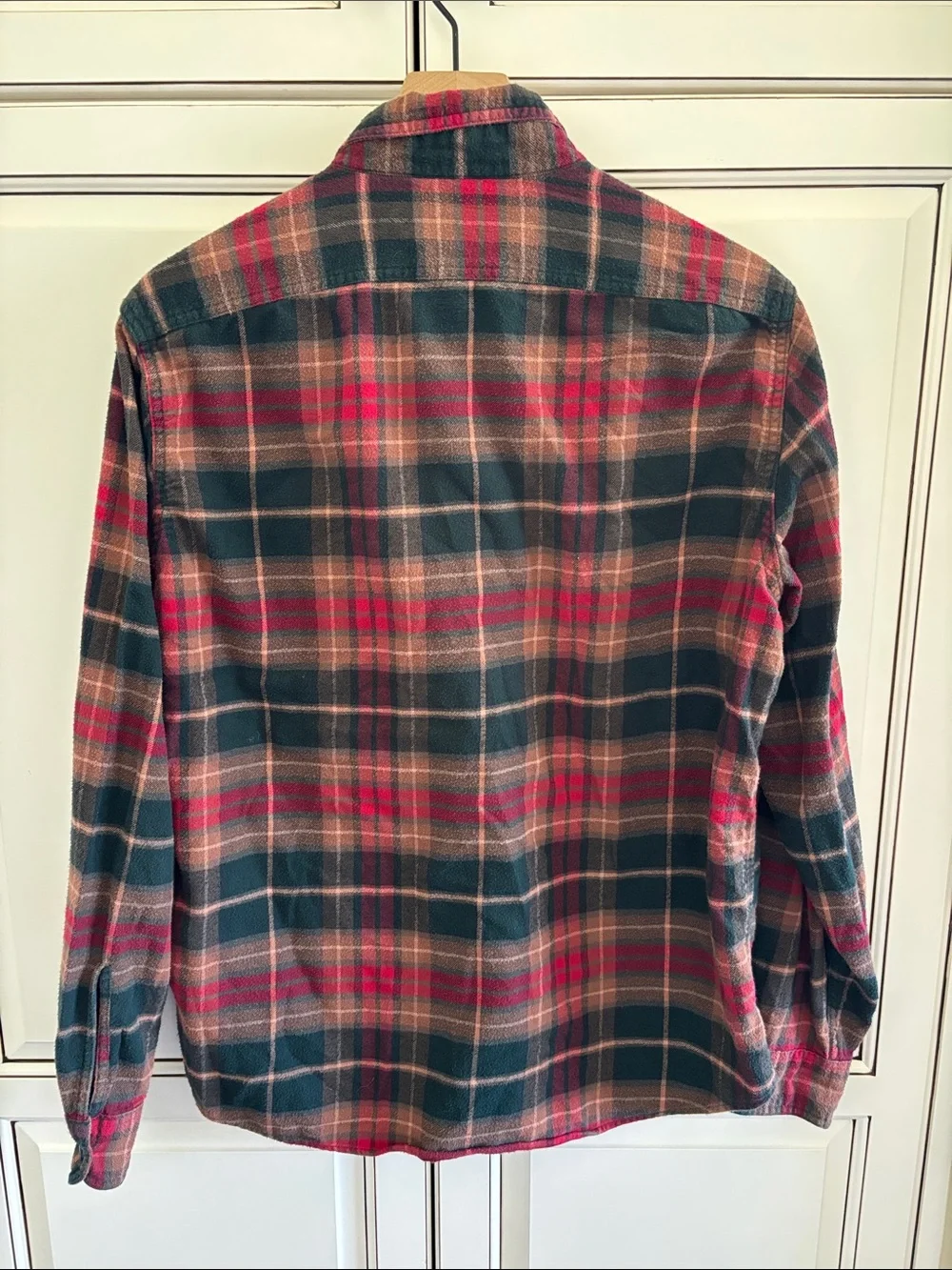 J Crew Green Plaid Cotton Flannel Button Shirt Long Sleeve Preppy Mens Large